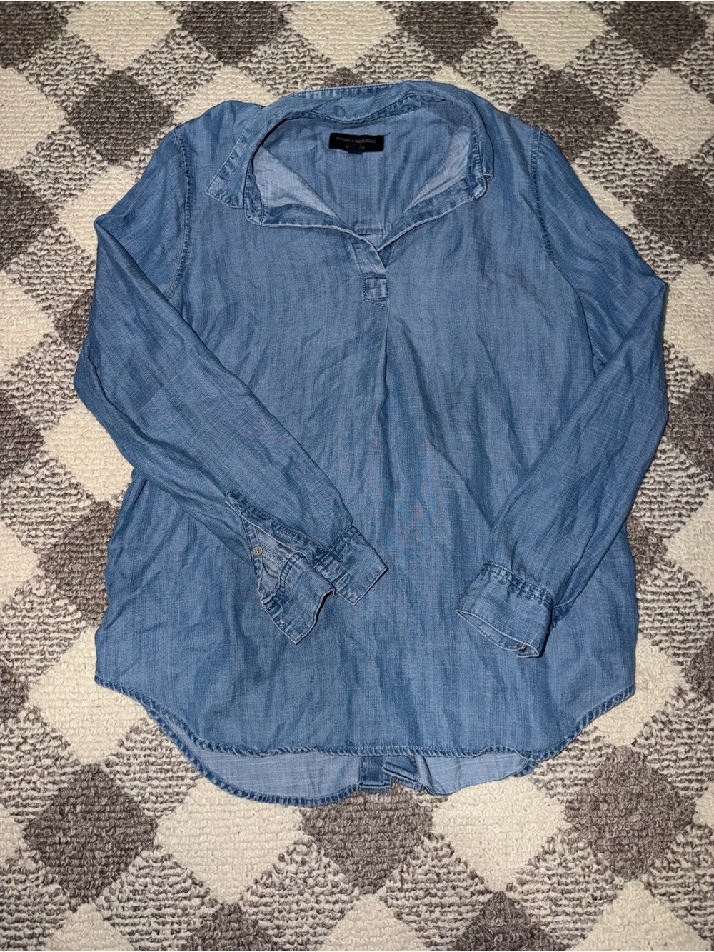 Banana Republic Light Blue Denim Button-Down Tunic